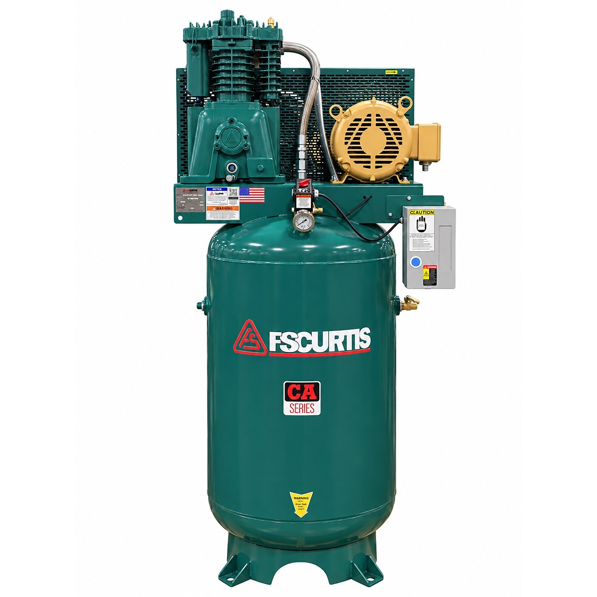 FS-Curtis CA7 Standard 3-Phase 460V, 7.5HP, 2 Stage Electric Air Compressor, 60 Gallon, 175PSI, 23.2CFM